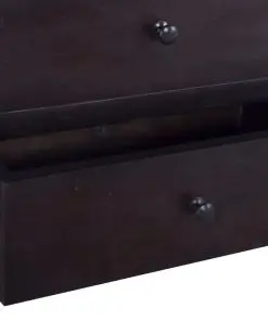 vidaXL Bedside Cabinet Black 60x30x75 cm Solid Mahogany Wood