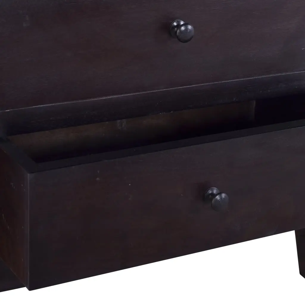 vidaXL Bedside Cabinet Black 60x30x75 cm Solid Mahogany Wood