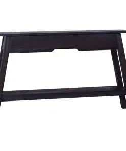 vidaXL Console Table Black 120x30x75 cm Solid Mahogany Wood