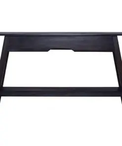 vidaXL Console Table Black 120x30x75 cm Solid Mahogany Wood