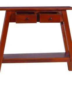 vidaXL Console Table Classical Brown 90x30x75cm Solid Mahogany Wood