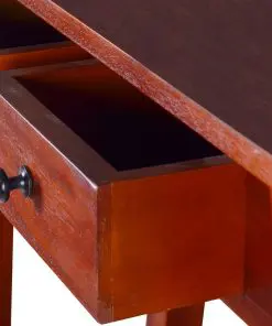 vidaXL Console Table Classical Brown 90x30x75cm Solid Mahogany Wood