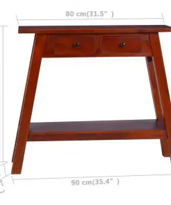 vidaXL Console Table Classical Brown 90x30x75cm Solid Mahogany Wood