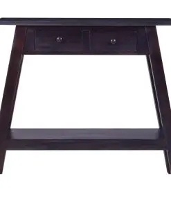 vidaXL Console Table Light Black Coffee 90x30x75cm Solid Mahogany Wood