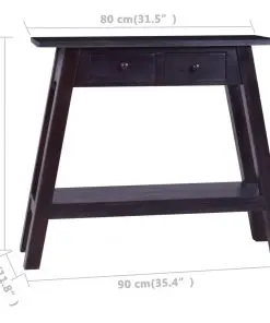 vidaXL Console Table Light Black Coffee 90x30x75cm Solid Mahogany Wood