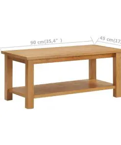 vidaXL Coffee Table 90x45x40 cm Solid Oak Wood