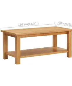 vidaXL Coffee Table 110x55x40 cm Solid Oak Wood