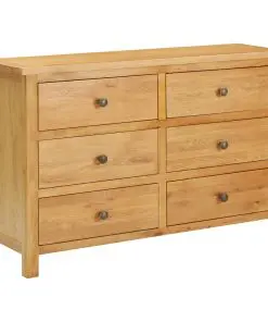 vidaXL Chest of Drawers 105×33.5×73 cm Solid Oak Wood