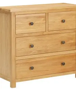 vidaXL Chest of Drawers 80x35x75 cm Solid Oak Wood