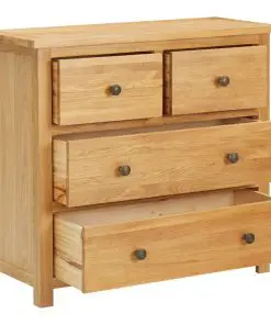 vidaXL Chest of Drawers 80x35x75 cm Solid Oak Wood