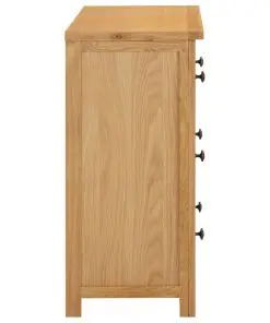 vidaXL Chest of Drawers 80x35x75 cm Solid Oak Wood