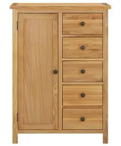 vidaXL Wardrobe 76x52x105 cm Solid Oak Wood