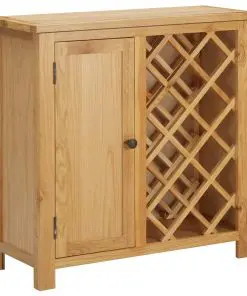 vidaXL Wine Cabinet for 11 Bottles 80x32x80 cm Solid Oak Wood