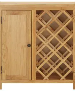 vidaXL Wine Cabinet for 11 Bottles 80x32x80 cm Solid Oak Wood
