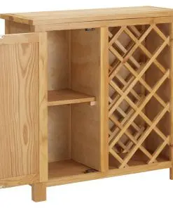 vidaXL Wine Cabinet for 11 Bottles 80x32x80 cm Solid Oak Wood