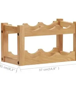 vidaXL Wine Rack for 6 Bottles 37x21x21 cm Solid Oak Wood