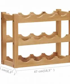 vidaXL Wine Rack for 12 Bottles 47x21x36 cm Solid Oak Wood