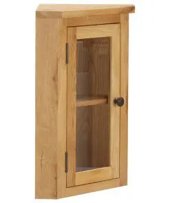 vidaXL Wall-mounted Corner Cabinet 45x28x60 cm Solid Oak Wood