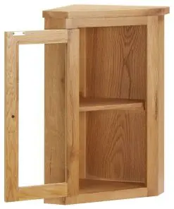 vidaXL Wall-mounted Corner Cabinet 45x28x60 cm Solid Oak Wood