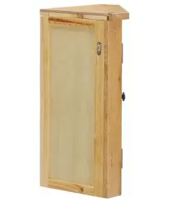 vidaXL Wall-mounted Corner Cabinet 45x28x60 cm Solid Oak Wood