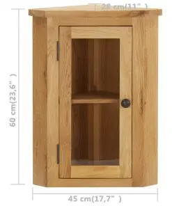 vidaXL Wall-mounted Corner Cabinet 45x28x60 cm Solid Oak Wood