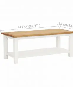 vidaXL Coffee Table 110x55x40 cm Solid Oak Wood