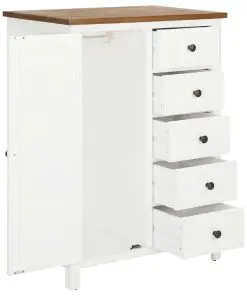 vidaXL Wardrobe 76x52x105 cm Solid Oak Wood