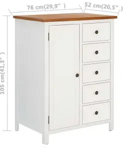 vidaXL Wardrobe 76x52x105 cm Solid Oak Wood