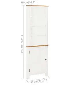 vidaXL Corner Cabinet 59x36x180 cm Solid Oak Wood