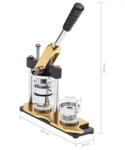 vidaXL Badge Maker Machine with Circle Cutter Rotate Punch 58 mm