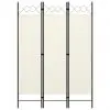 vidaXL 3-Panel Room Divider White 120×180 cm