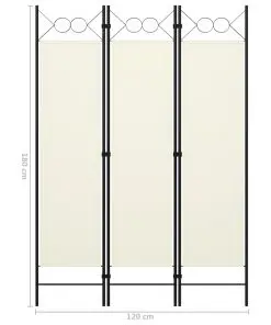 vidaXL 3-Panel Room Divider White 120×180 cm