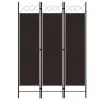 vidaXL 3-Panel Room Divider Brown 120×180 cm
