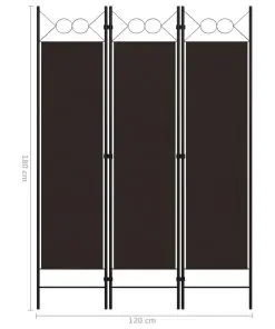 vidaXL 3-Panel Room Divider Brown 120×180 cm