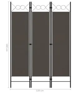 vidaXL 3-Panel Room Divider Anthracite 120×180 cm