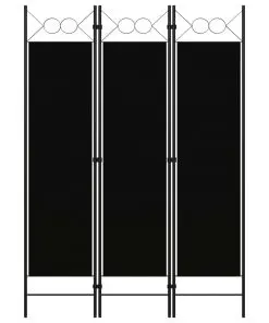 vidaXL 3-Panel Room Divider Black 120×180 cm