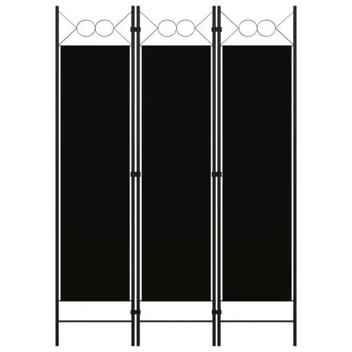 vidaXL 3-Panel Room Divider Black 120×180 cm