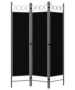 vidaXL 3-Panel Room Divider Black 120×180 cm