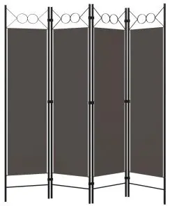 vidaXL 4-Panel Room Divider Anthracite 160×180 cm