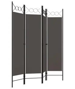vidaXL 4-Panel Room Divider Anthracite 160×180 cm