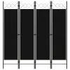 vidaXL 4-Panel Room Divider Black 160×180 cm