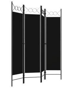 vidaXL 4-Panel Room Divider Black 160×180 cm