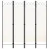 vidaXL 4-Panel Room Divider White 160×180 cm