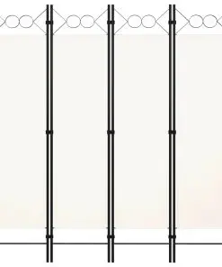 vidaXL 4-Panel Room Divider White 160×180 cm