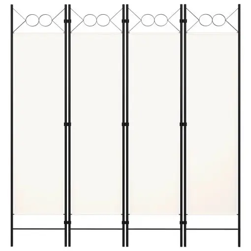 vidaXL 4-Panel Room Divider White 160×180 cm