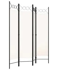 vidaXL 4-Panel Room Divider White 160×180 cm