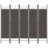 vidaXL 5-Panel Room Divider Anthracite 200×180 cm