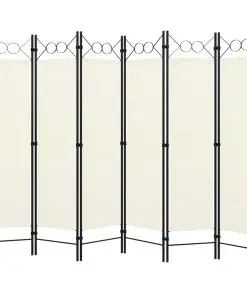 vidaXL 6-Panel Room Divider White 240×180 cm