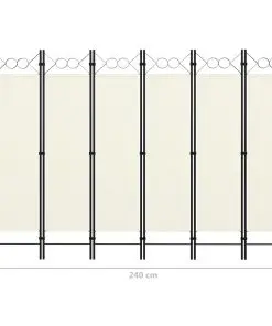 vidaXL 6-Panel Room Divider White 240×180 cm
