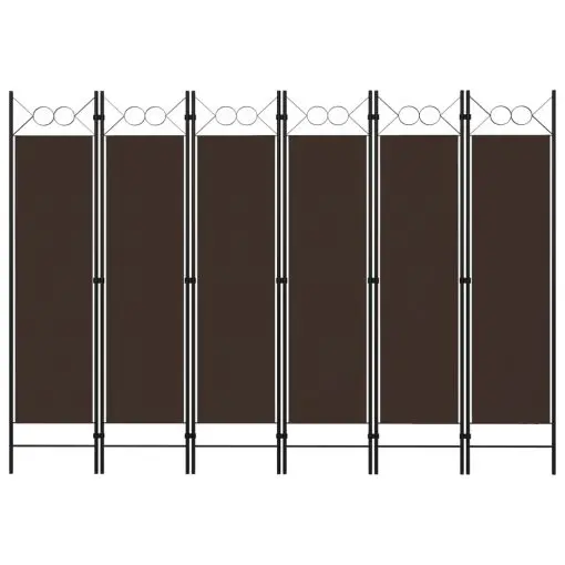 vidaXL 6-Panel Room Divider Brown 240×180 cm